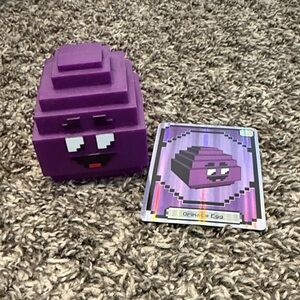 Purple Pixelated Toy with Card